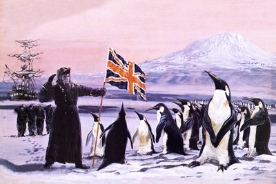James Clark Ross planting the Union Jack into the Antarctic ice in 1840 by Graham Coton