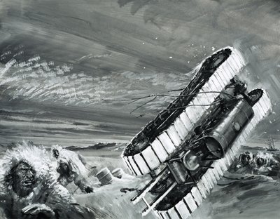The winds of Commonwealth Bay blow over a snow tractor by Graham Coton