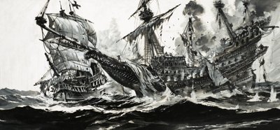 Unidentified sea battle by Graham Coton