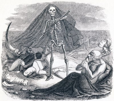 Death and the Dying - Fables by La Fontaine by Grandville