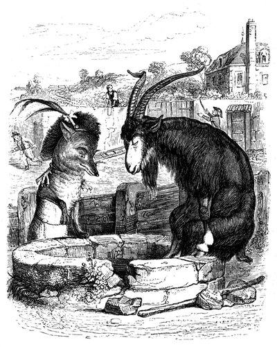 The Fox and the Goat: Fable of La Fontaine Illustrated by Grandville by Grandville (1803 47)