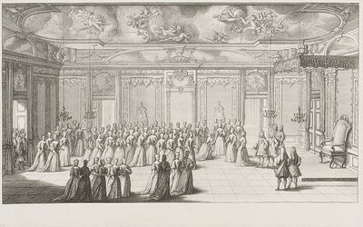 The Audience Chamber during the reception of the bride at Dresden Palace on 2 September 1719 by Gerard Jean Baptiste Scotin
