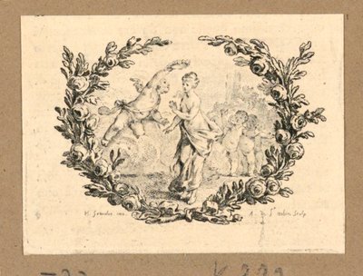 A Putto Crowning a Girl by Gravelot
