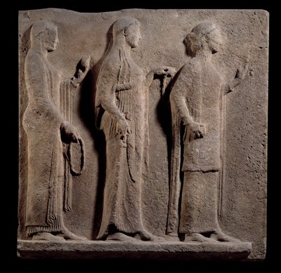 Greek Art: Plaque of the Passage of the Theores: Face Representing the Graces by Greek
