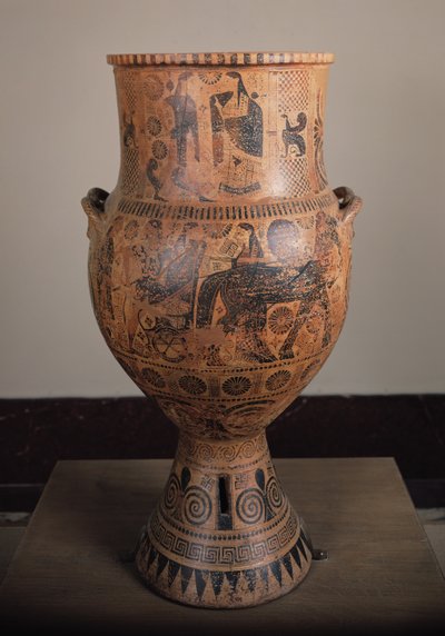 Krater depicting the departure of Hercules, from Aptera in Crete by Greek
