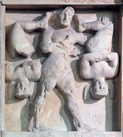 Metope with Heracles and the Cercopes by Greek