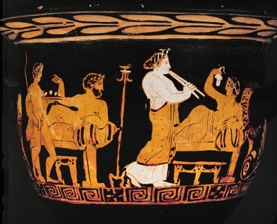 Banqueting scene by Greek Greek