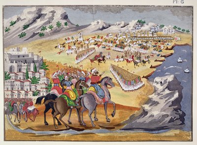Battle of Langada and Compoti in 1821, from the Pictorial History of the Greek War of Independence by Greek School