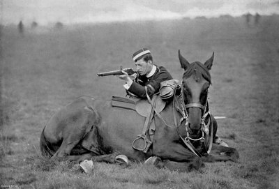 A Dismounted Lancer at a Skirmishing Display by Gregory and Co