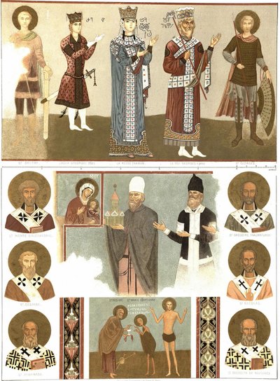 Murals of the Betania Monastery from Le Caucase Pittoresque, 1847 by Grigori Grigorevich Gagarin