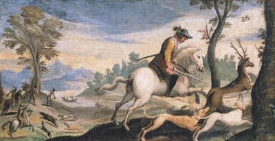 Hunting Deer and Wild Boar by Guercino