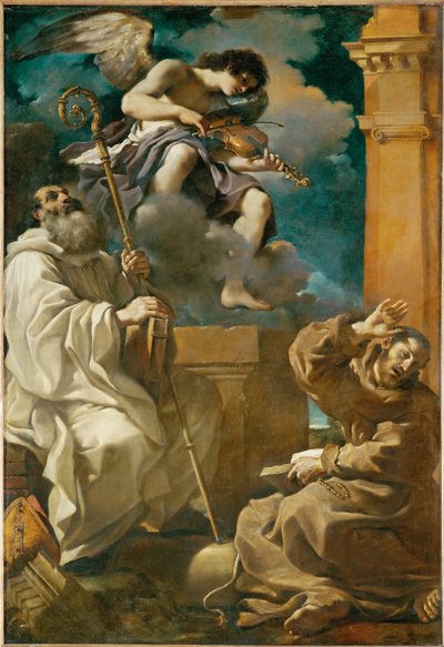 Saint Francis in Ecstasy and Saint Benedict with an Angel by Guercino (1591-1666)