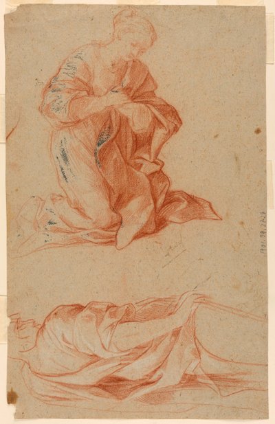 Studies of the Virgin Mary and a Standing Man by Gugliemo Cortese