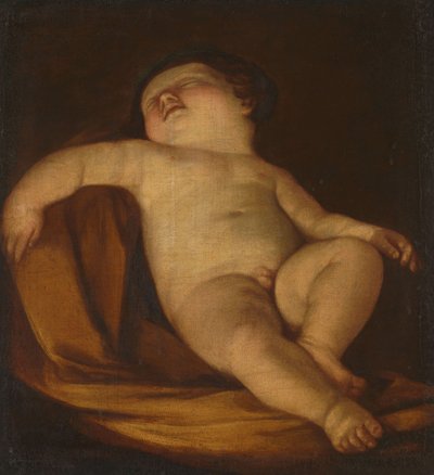 Sleeping Putto by Guido (after) Reni