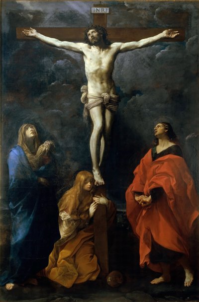 Christ on the Cross with Mary, John and Mary Magdalene by Guido Reni