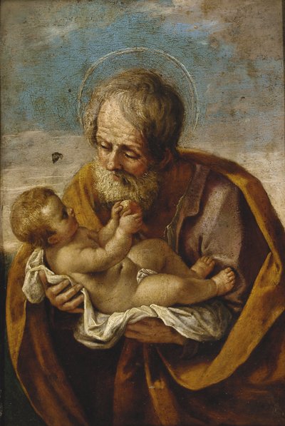 Joseph and the Christ Child in his arms by Guido Reni