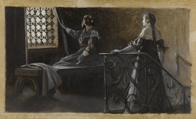 Ethel and the Veiled Woman, ca. 1889 by Guillaume Albert Demarest