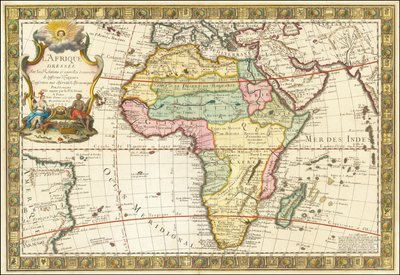 1732 Map of Africa by Guillaume Danet