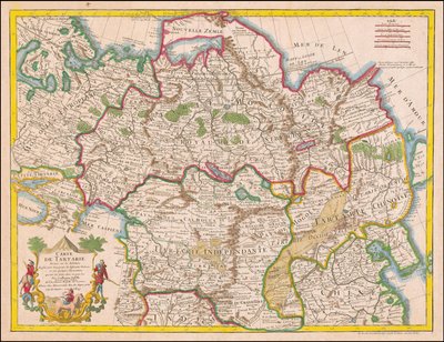 1766 Map - Map of Tartary Based on Relations by Guillaume Delisle