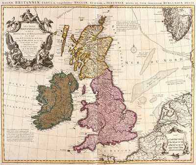 Map of the British Isles, Kingdoms of England, Scotland and Ireland by Guillaume Delisle