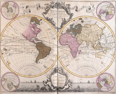 Map of the Two Hemispheres by Guillaume Delisle
