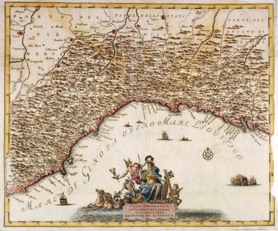 Republic of Genoa, Map from The Present State of the World by Guillaume Delisle