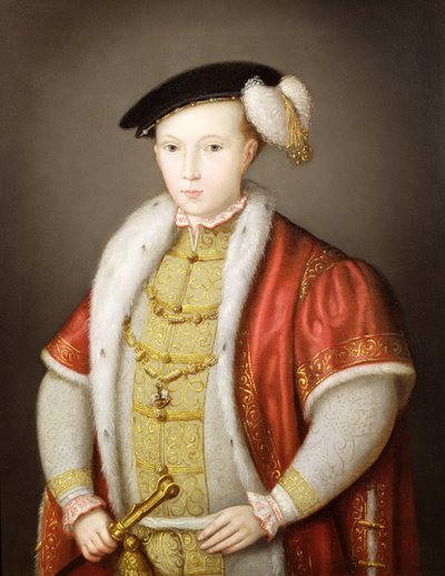 Edward VI with the chain of the Order of the Garter, after the portrait in the Collection of H.M. Queen Elizabeth II, c.1600 by Guillaume Scrots