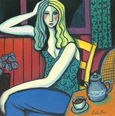 Girl Drinking Tea by Guillermo Martí Ceballos