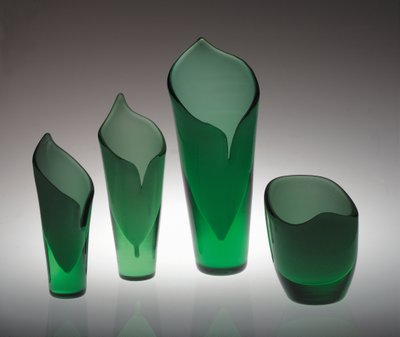 Three Calla Vases and a Bowl by Gunnel Nyman