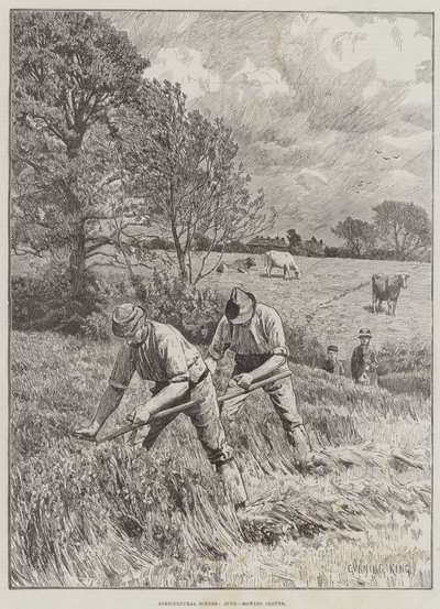 Agricultural Scenes, June, mowing Clover by Gunning King