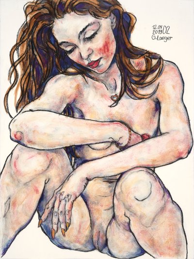 Female Nude, Intoxication by Gunter Langer