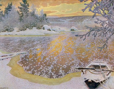 Frost on Ice by Gustaf Edolf Fjaestad