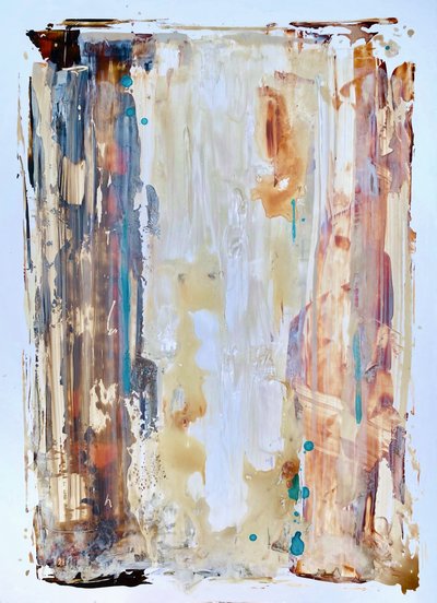 Earthy Teal Abstract by Gustaf Tidholm