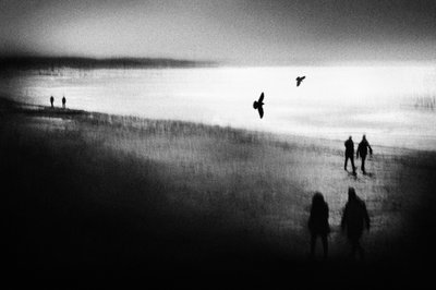Blurred Beach Walk by Gustav Davidsson