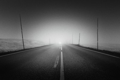 Mysterious Foggy Road by Gustav Davidsson
