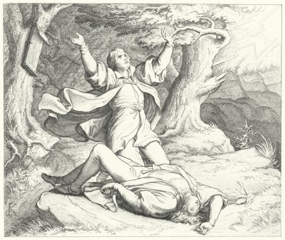 Alexis, Friend of Martin Luther, After He is Struck by Lightning During Their Travels, 1505 by Gustav Ferdinand Leopold Konig