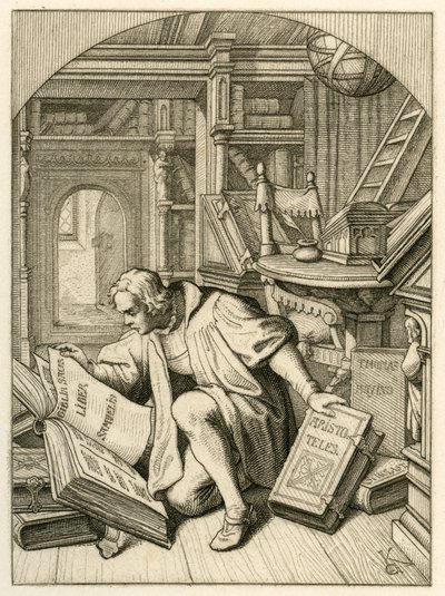 Luther Reading in the University Library of Erfurt. He Found a Latin Bible by Gustav Ferdinand Leopold Konig