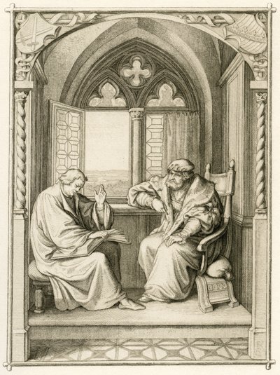 Luther Reading to the Elector Johann dem Bestaendigen (Jean I de Saxe) by Gustav Ferdinand Leopold Konig