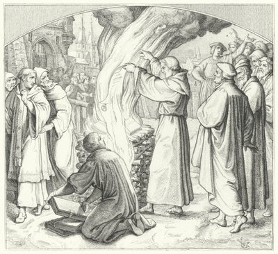Martin Luther burning the papal bull at Wittenberg, 1520 by Gustav Ferdinand Leopold Konig