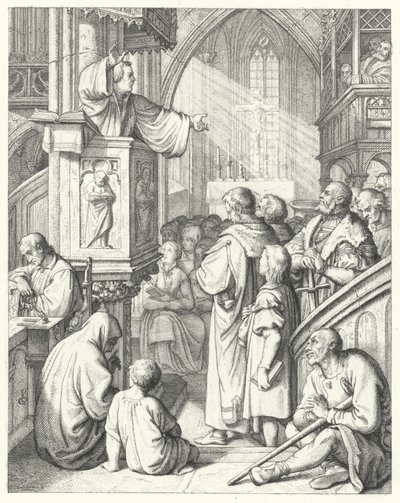 Martin Luther delivering a sermon by Gustav Ferdinand Leopold Konig