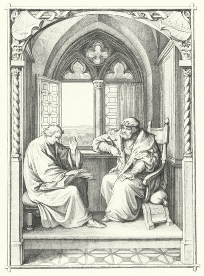 Martin Luther reads from the Bible to John, Elector of Saxony by Gustav Ferdinand Leopold Konig