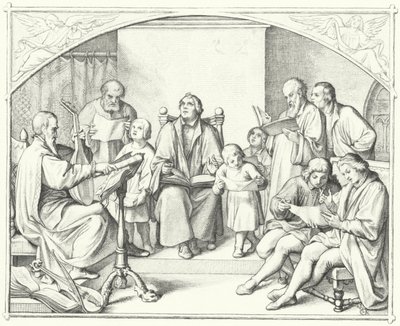 Martin Luther singing with a church choir by Gustav Ferdinand Leopold Konig