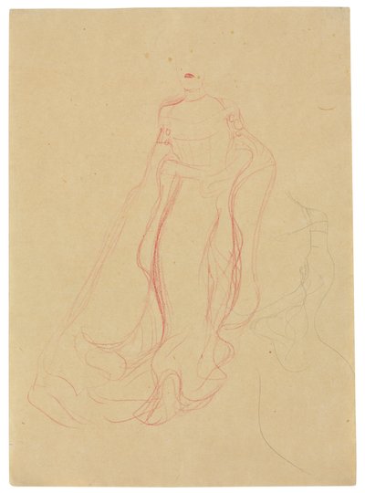 Costume Study with Hands Clasped Together by Gustav Klimt