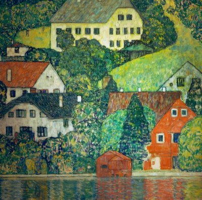 Houses in Unterach am Attersee by Gustav Klimt