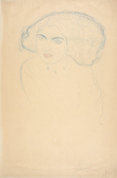 Head of a Woman, c1916 by Gustav Klimt
