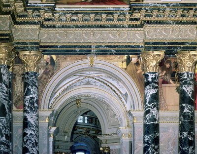 Interior of the Kunsthistorisches Museum, Vienna, with Archway and Spandrel Decoration Depicting Figures Representing 14th Century Rome and Venice by Gustav Klimt