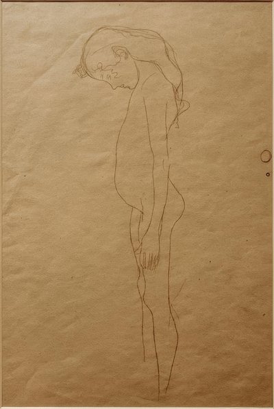 Nude Girl with Head Bowed to the Left by Gustav Klimt