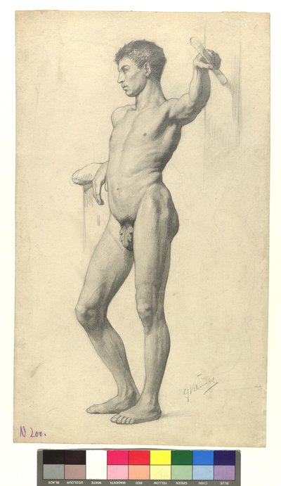 Male Academy Nude by Gustav Klimt
