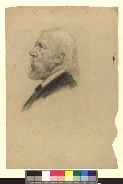 Portrait Study of an Old Man in Profile to the Left by Gustav Klimt