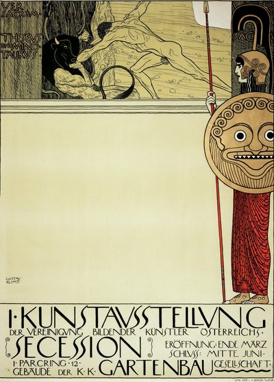 Poster for the First Art Exhibition of the Secession Art Movement by Gustav Klimt